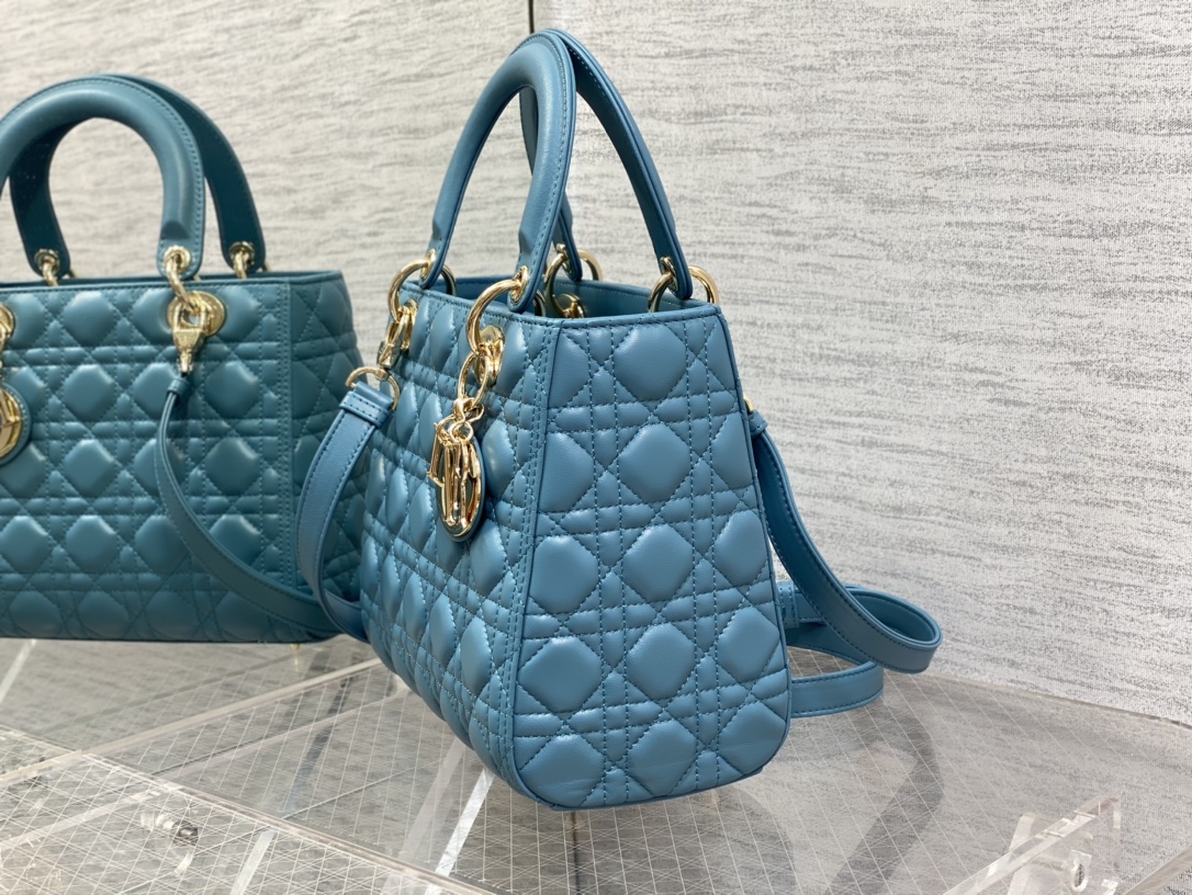 Medium Lady Dior Bag Dark Blue Cannage Lambskin